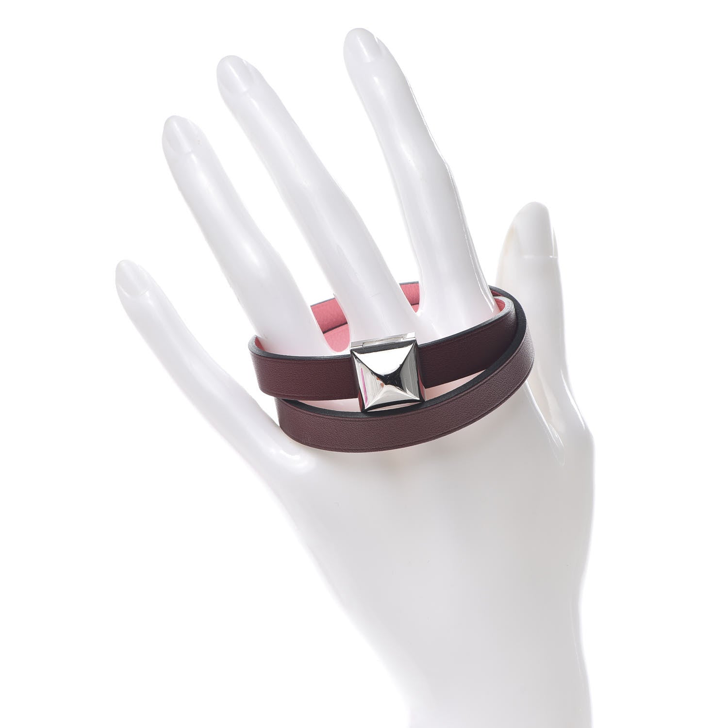 Hermes Swift Medor Infini Double Tour Bracelet T2 Rouge H Rose Ete 2 of 8