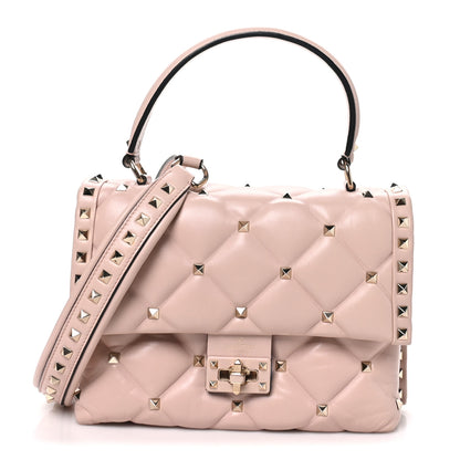 Valentino Garavani Nappa Medium Candystud Top Handle Bag Poudre 1 of 9