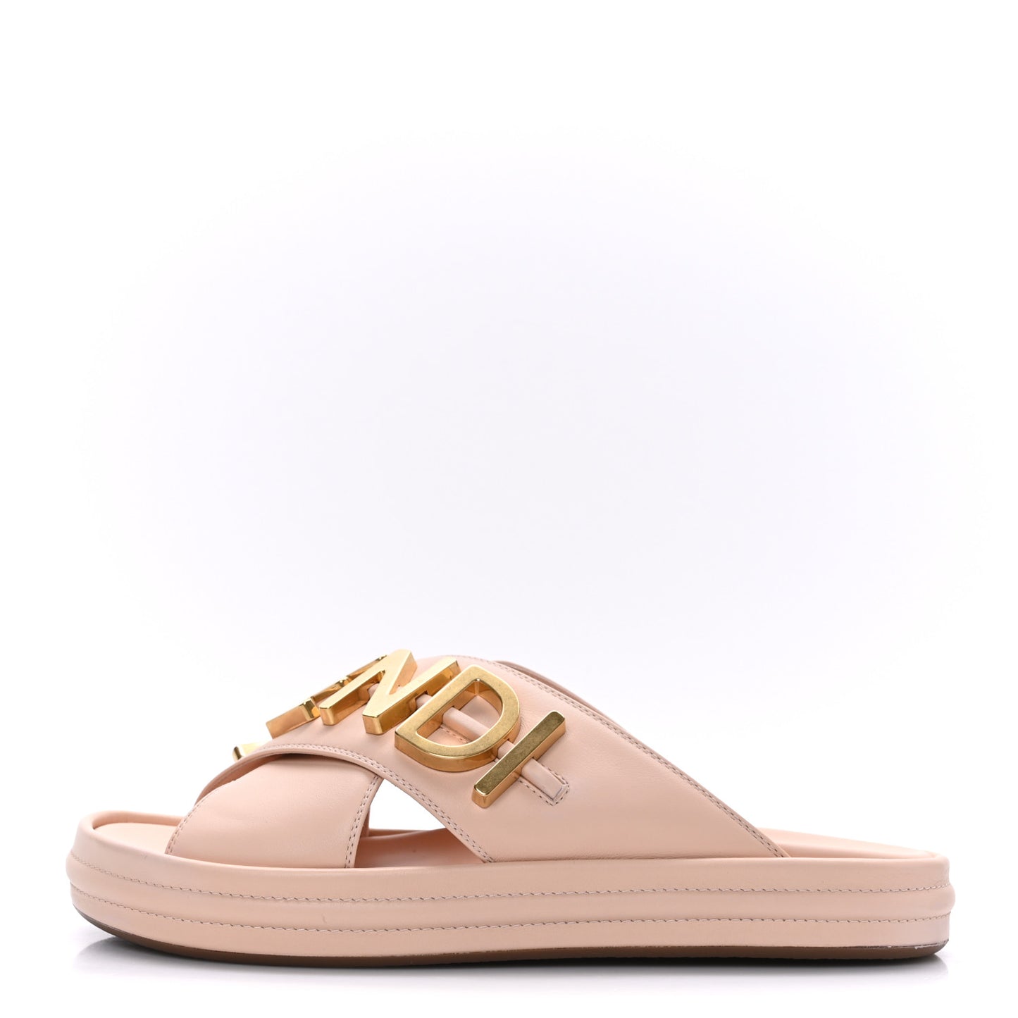 Vitello Womens Fendigraphy Slide Sandals 40 Light Rose