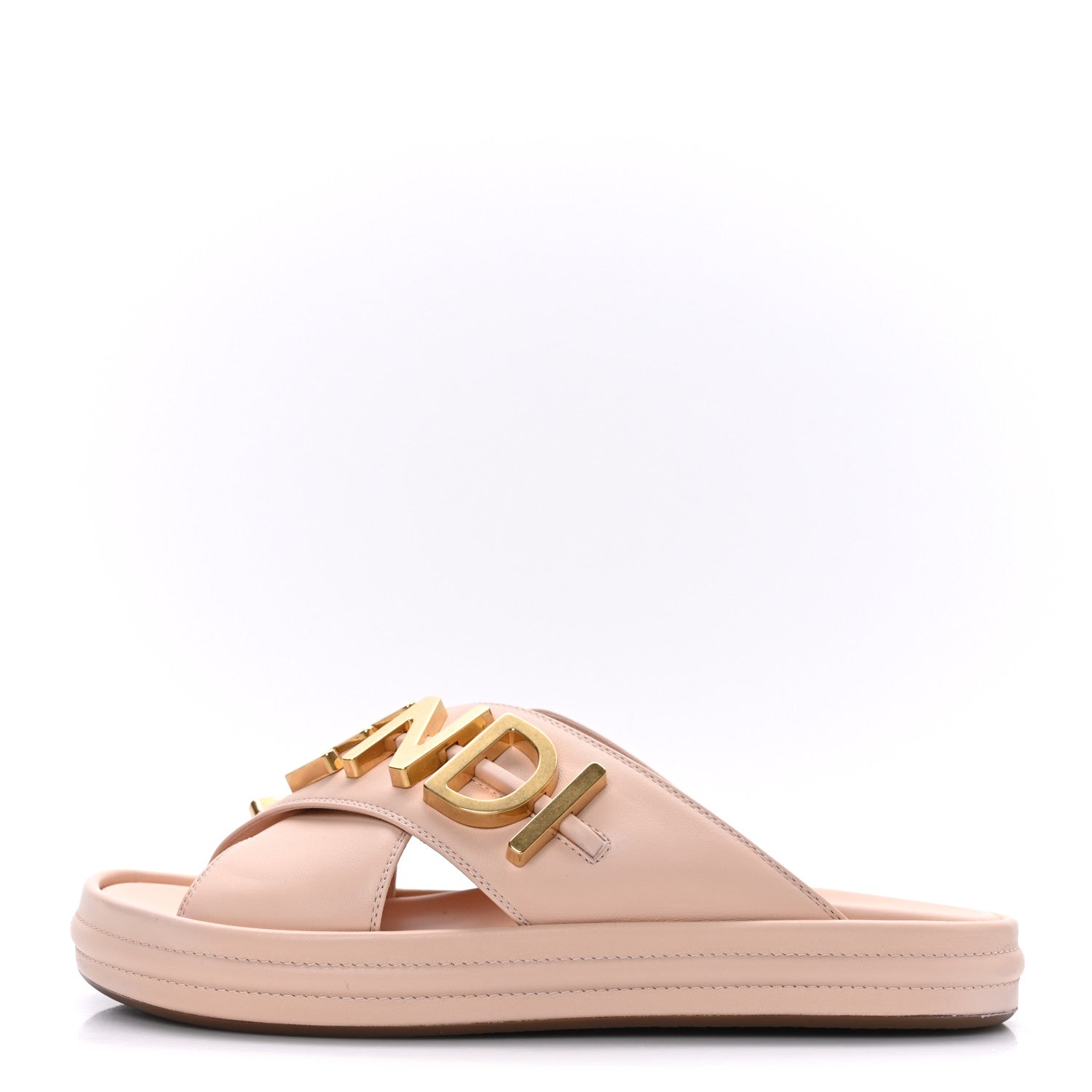 Fendi Vitello Womens Fendigraphy Slide Sandals 40 Light Rose 1 of 9