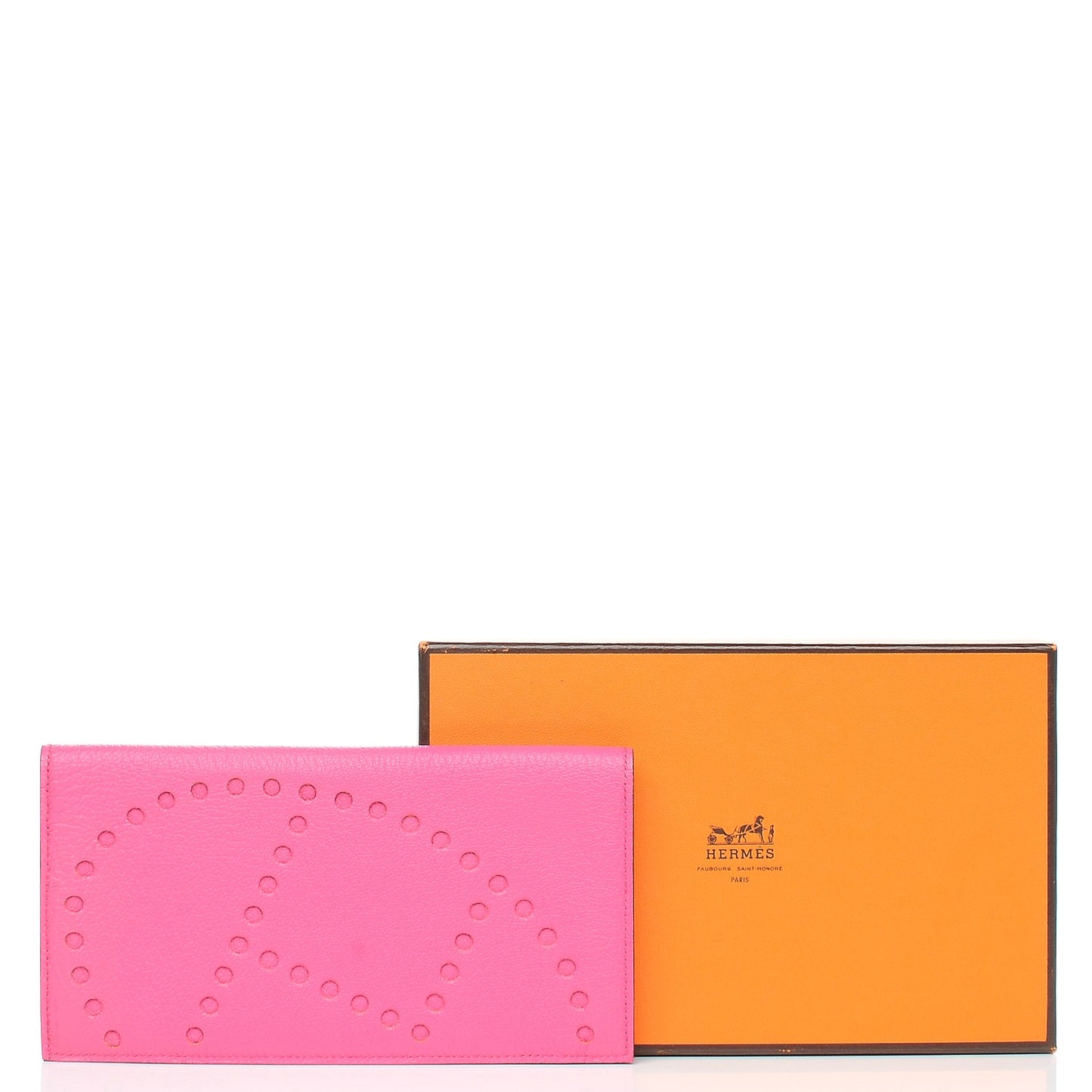 Chevre Mysore Evelyne Long Wallet Rose Tyrien