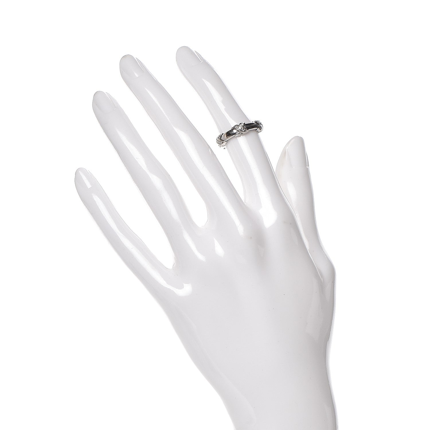 Tiffany 18K White Gold Diamond Signature 'X' Ring 47 4 2 of 3