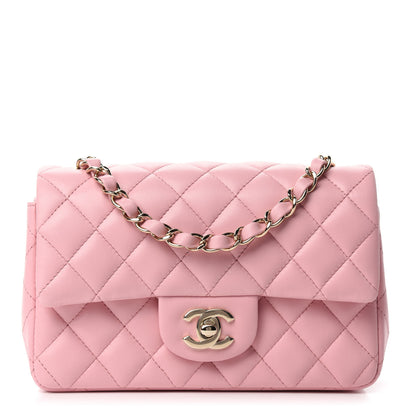 Chanel Lambskin Quilted Mini Rectangular Flap Pink 1 of 11