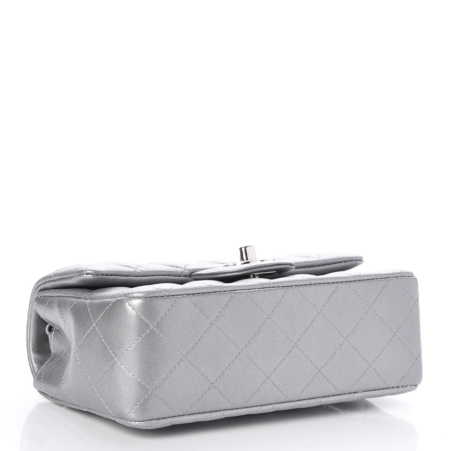Chanel Metallic Lambskin Quilted Mini Rectangular Flap Silver 4 of 8