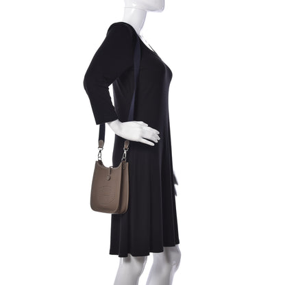 Hermes Taurillon Clemence Amazone Evelyne TPM Etoupe Bleu Indigo 2 of 8