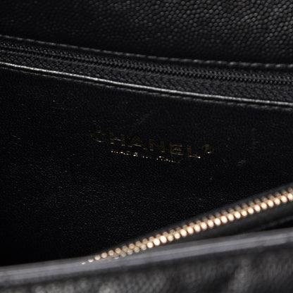 Chanel Caviar Lizard Quilted Medium Coco Handle Flap Black 6 of 11