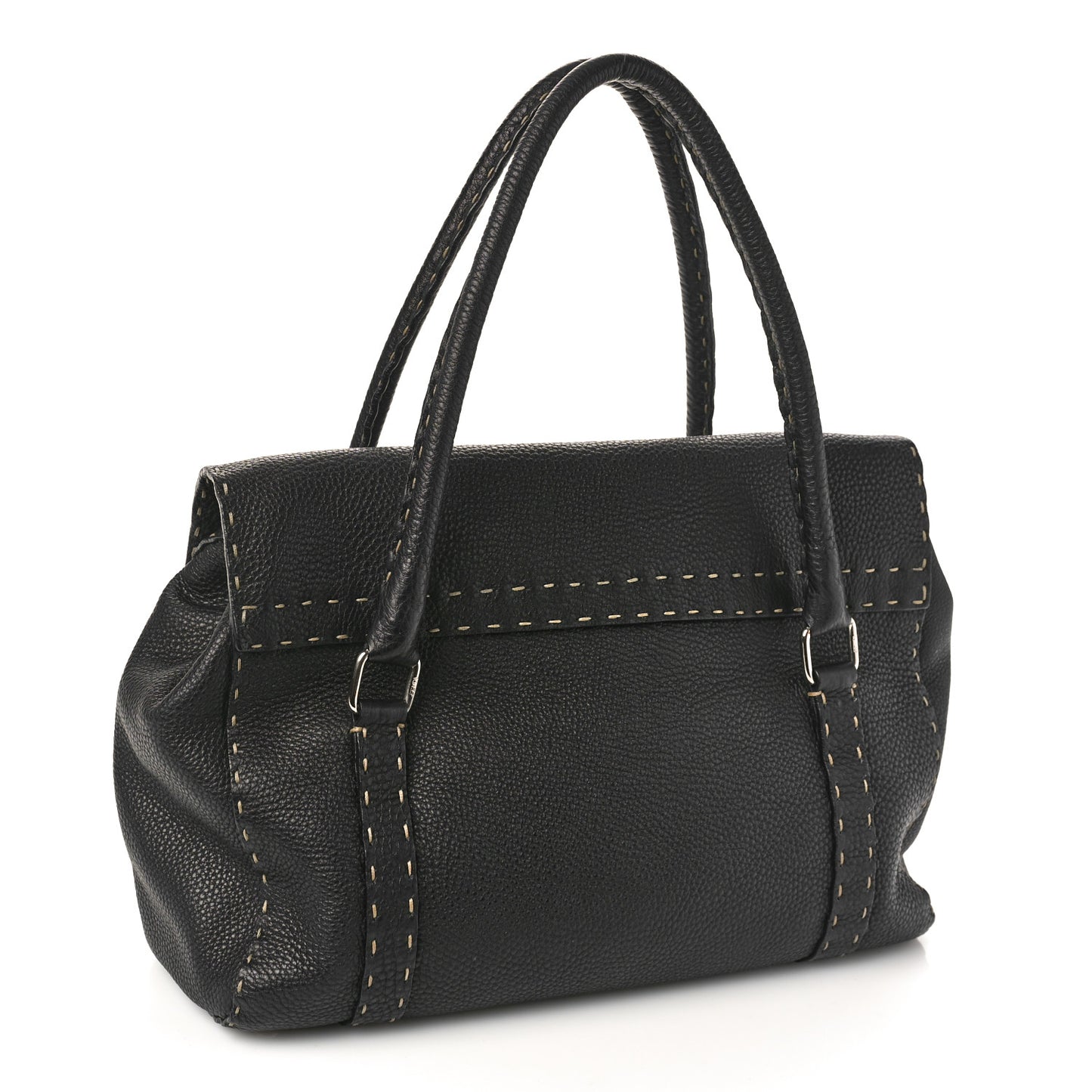 Cuoio Romano Selleria Medium Linda Satchel Black