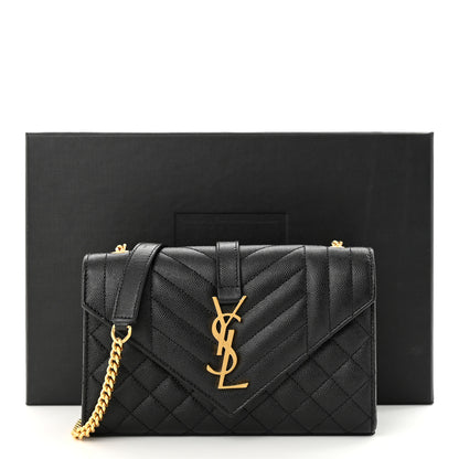 Saint Laurent Grain De Poudre Textured Mixed Matelasse Triquilt Small Monogram Satchel Black 11 of 11