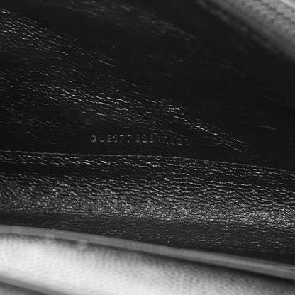 Saint Laurent Grain De Poudre Matelasse Chevron Monogram Monochrome Chain Wallet Black 7 of 13