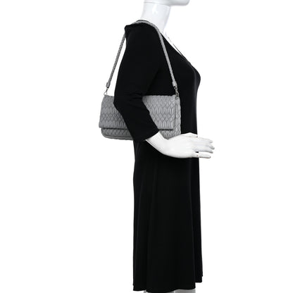 Miu Miu Nappa Matelasse Crystal Flap Clutch Grey 2 of 10
