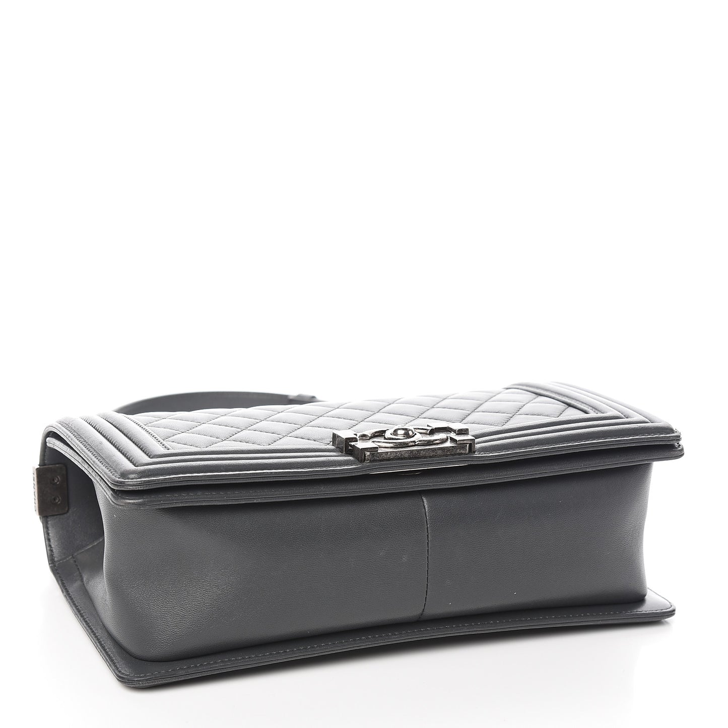 Lambskin Quilted Medium Boy Flap Dark Grey