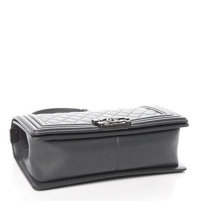 Chanel Lambskin Quilted Medium Boy Flap Dark Grey 4 of 14