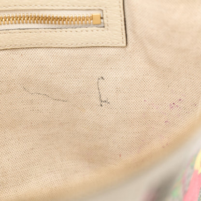 Gucci GG Supreme Monogram Flora Web Small Ophidia Half Moon Hobo White 12 of 14