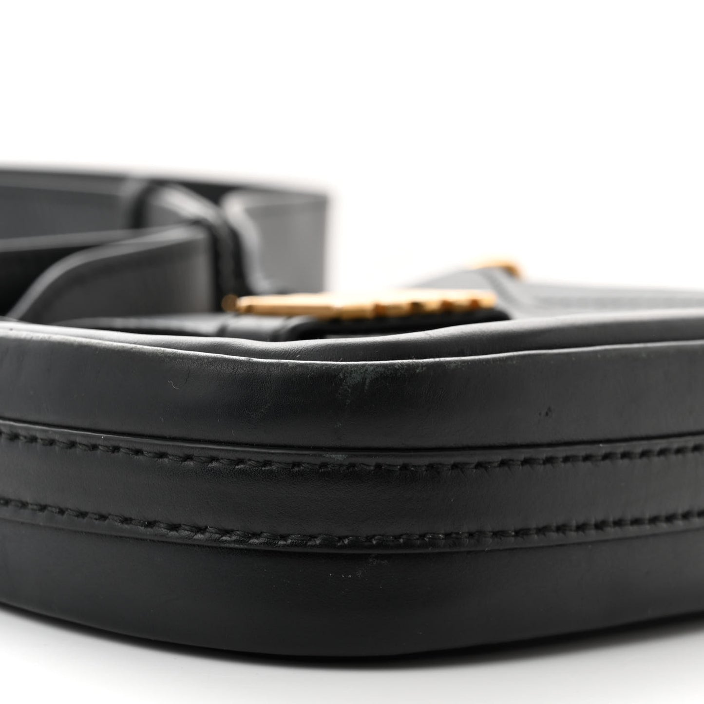 Calfskin D Fence Saddle Bag Black