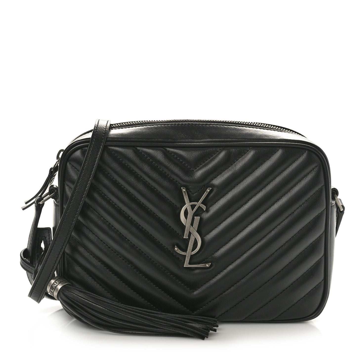 Calfskin Matelasse Monogram Lou Camera Bag Black
