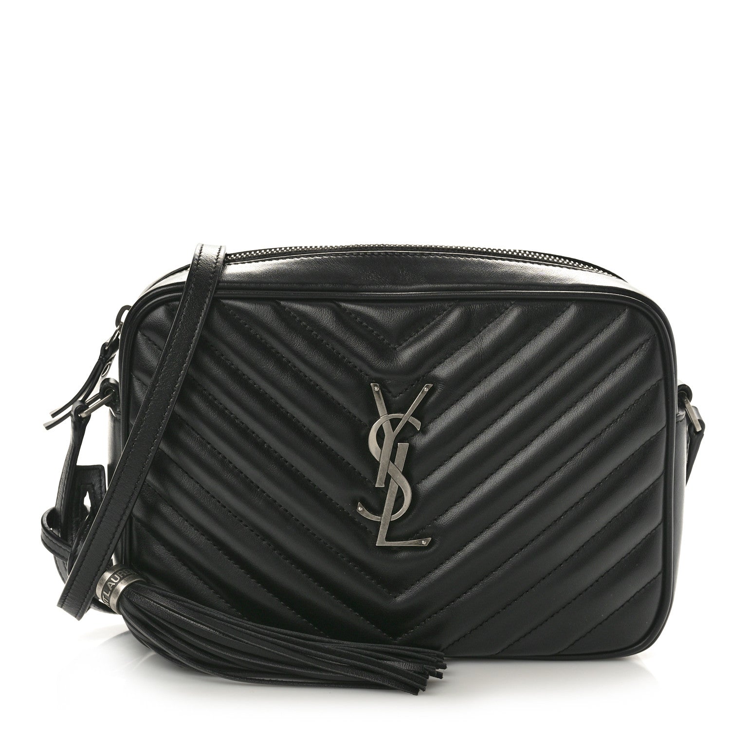 Saint Laurent Calfskin Matelasse Monogram Lou Camera Bag Black 1 of 10