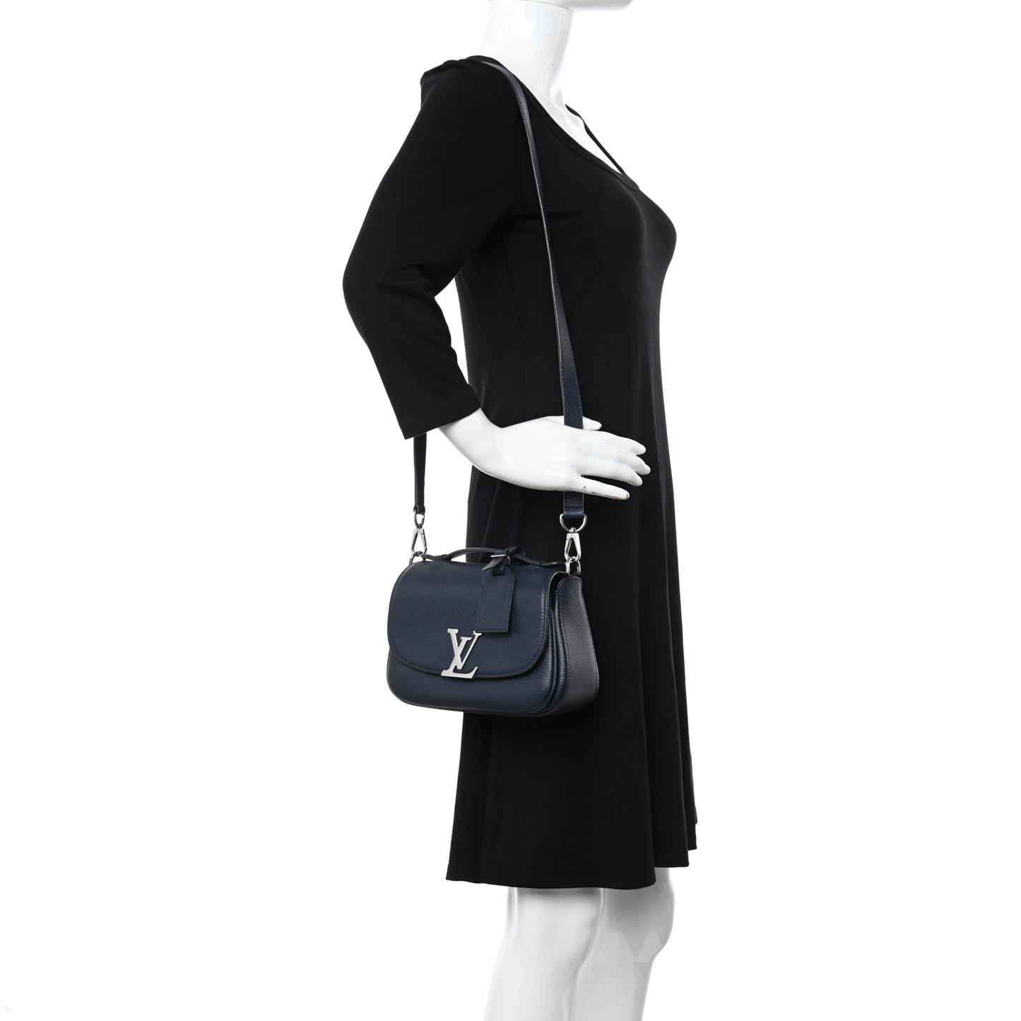 Grained Calfskin Vivienne NM Blue Marine