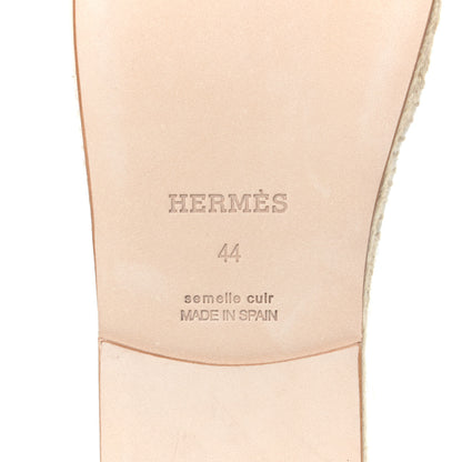 Hermes Calfskin Mens Antigua Espadrille Sandals 44 White 5 of 6