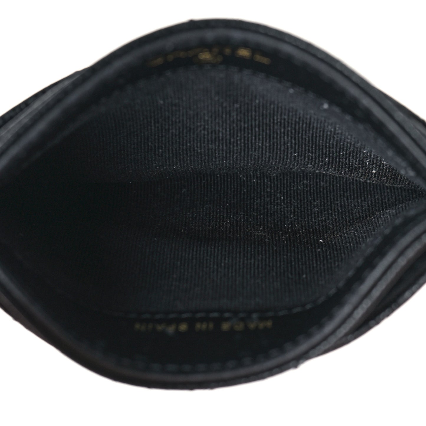 Caviar Quilted Crystal Card Holder Black