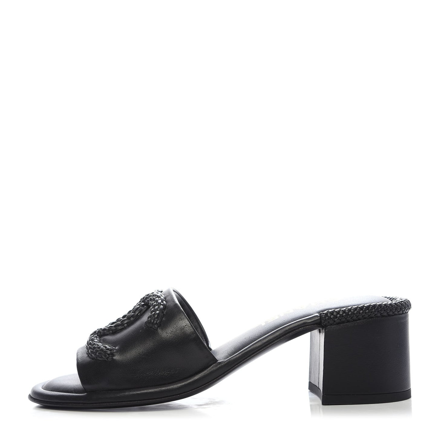 Lambskin CC Braided Mules 36 Black