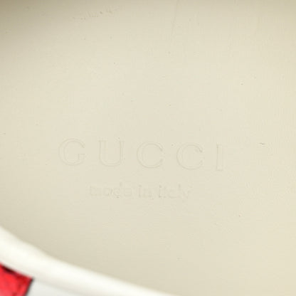 Gucci Calfskin Web Floral Embroidered Womens Ace Sneakers 37 White 8 of 10