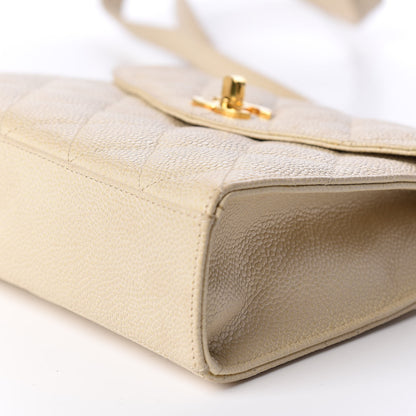 Chanel Caviar Quilted Envelope Flap Crossbody Light Beige 6 of 14