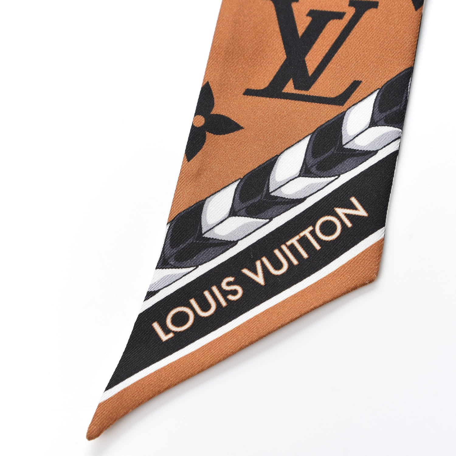 Louis Vuitton Silk Monogram LV Crafty Bi Color BB Bandeau Caramel Black 2 of 3