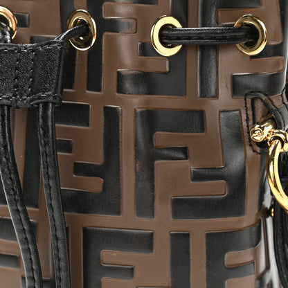Fendi Vitello Liberty F is Fendi Bi-Color FF 1974 Embossed Mini Mon Tresor Bucket Bag Maya Black 13 of 14