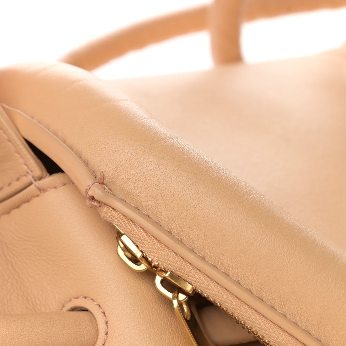 Calfskin Small Beak Tote Almond