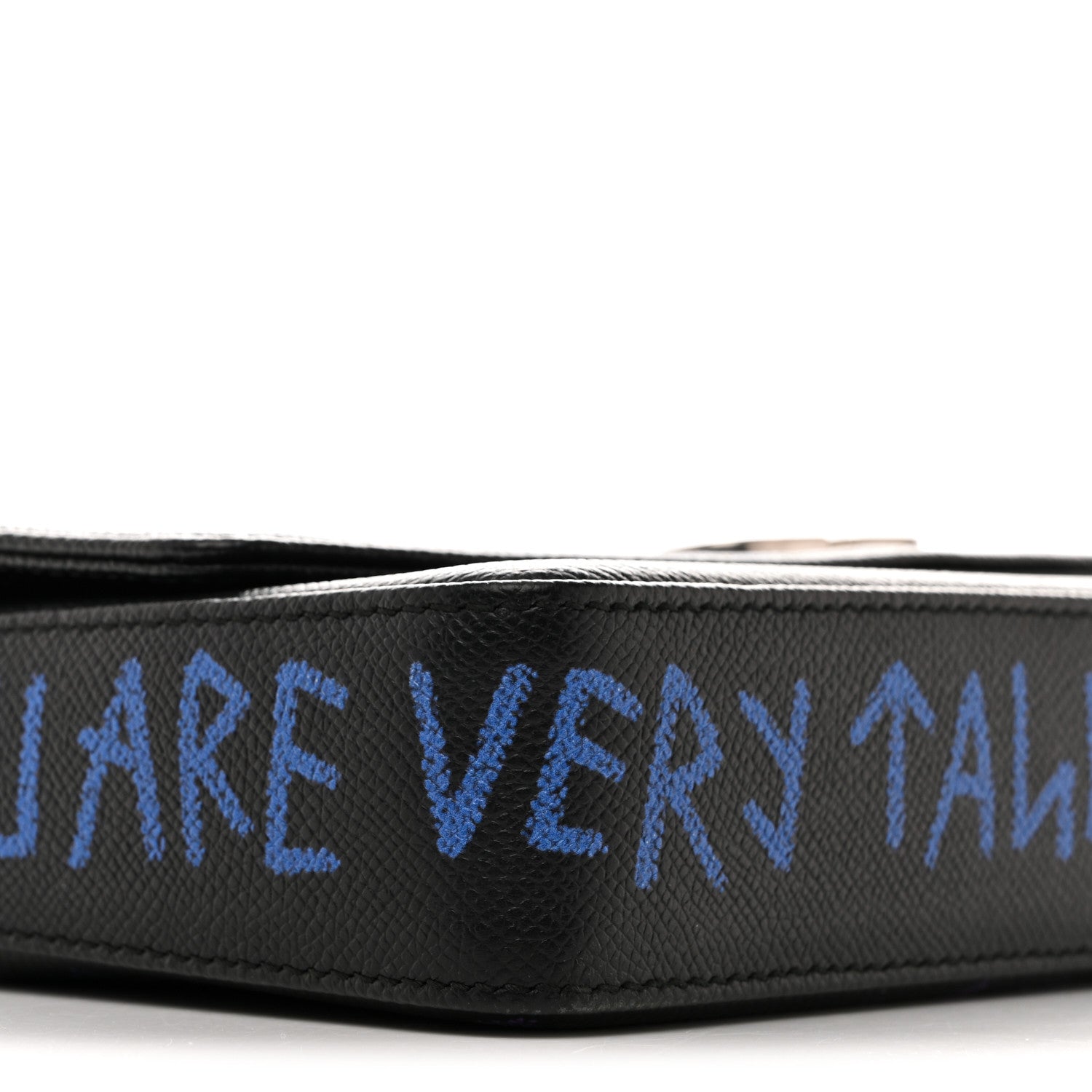 Balenciaga Grained Calfskin Graffiti BB Chain Wallet Black Bleu Violet 10 of 13