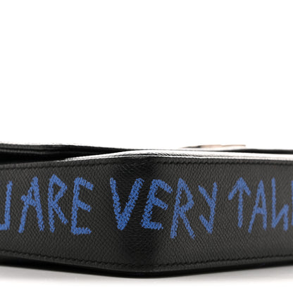 Balenciaga Grained Calfskin Graffiti BB Chain Wallet Black Bleu Violet 10 of 13