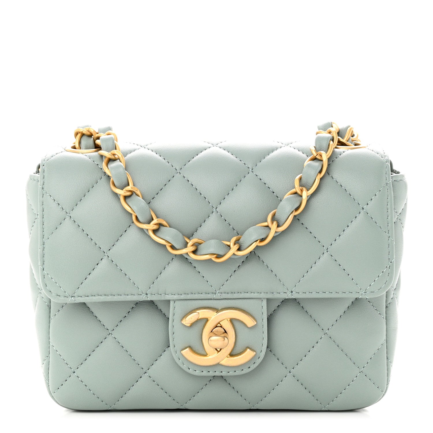 Chanel Lambskin Quilted Casino Chips Mini Square Flap Grey 1 of 12