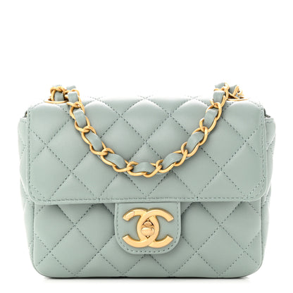 Chanel Lambskin Quilted Casino Chips Mini Square Flap Grey 1 of 12