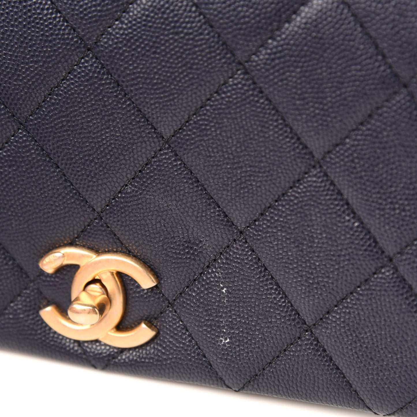Caviar Quilted Small Fashion Therapy Flap Bag Navy Blue