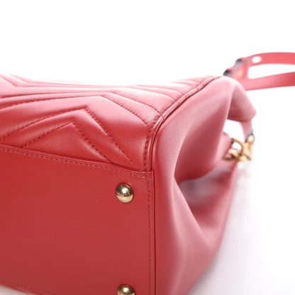 Gucci Calfskin Matelasse Medium GG Marmont Tote Hibiscus Red 10 of 13
