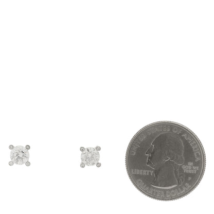 David Yurman Platinum Diamond 1.49ctw Solitaire Stud Earrings 2 of 4