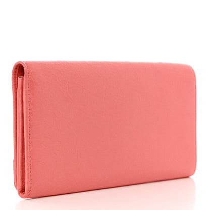 Balenciaga Agneau Classic Hardware Continental Zip Around Wallet Rose Jaipur 3 of 8