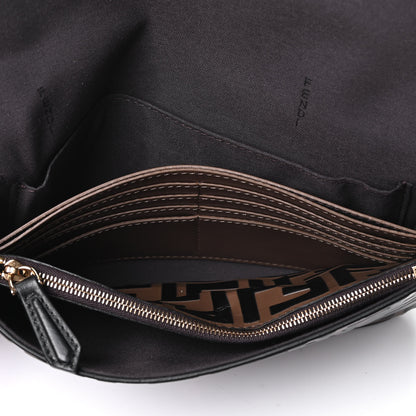 Fendi Vitello Soft F is Fendi Bi-Color FF 1974 Embossed Envelope Wallet On Chain with Pouches Maya Black 4 of 4