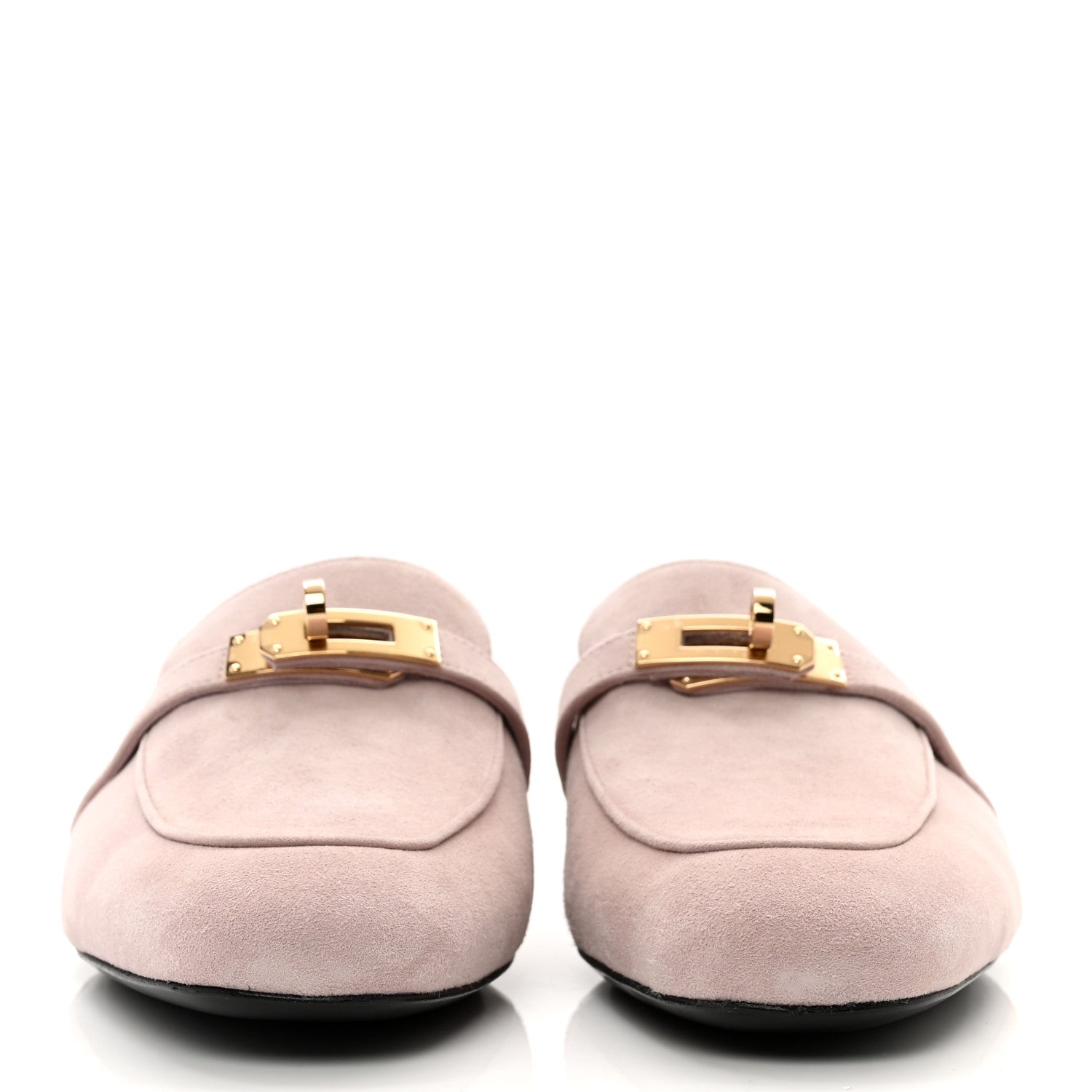 Hermes Suede Goatskin Oz Mules 39.5 Rose Porcelaine 2 of 7
