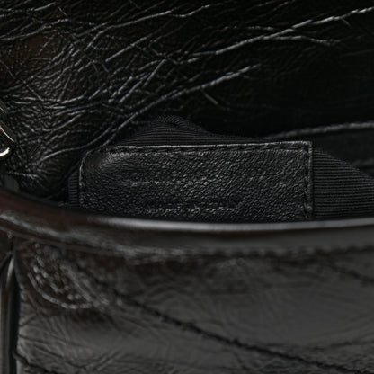 Saint Laurent Crinkled Calfskin Matelasse Monogram Niki Chain Wallet Black 7 of 10