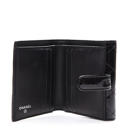 Chanel Patent Quilted Brilliant Compact Wallet Black 5 of 10