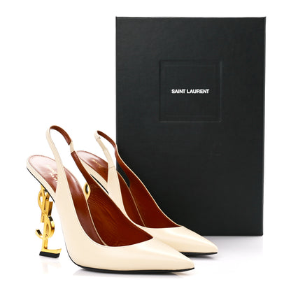 Saint Laurent Calfskin Opyum 110 Slingback Pumps 39.5 Real Beige 9 of 9