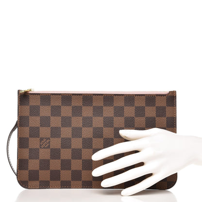 Louis Vuitton Damier Ebene Neverfull MM GM Pochette Rose Ballerine 2 of 7