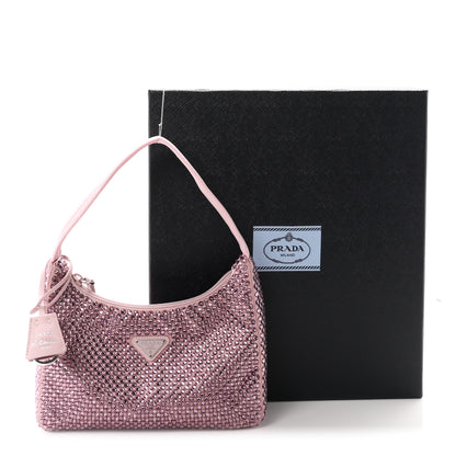 Prada Satin Crystal Mini Re-Edition 2000 Bag Alabastro 11 of 11