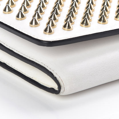 Christian Louboutin Calfskin Macaron Spiked Flap Wallet White 9 of 10