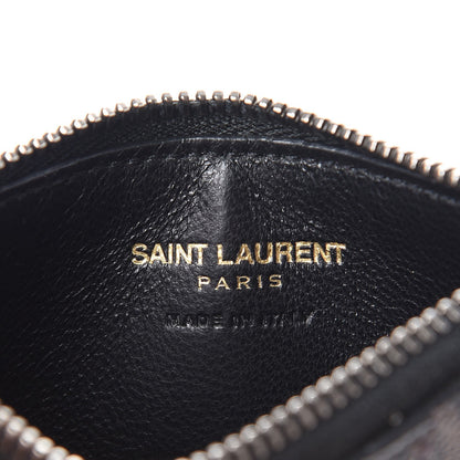 Saint Laurent Classic Toile Monogram Stars 5 Fragments Zip Pouch Card Holder Black 7 of 8