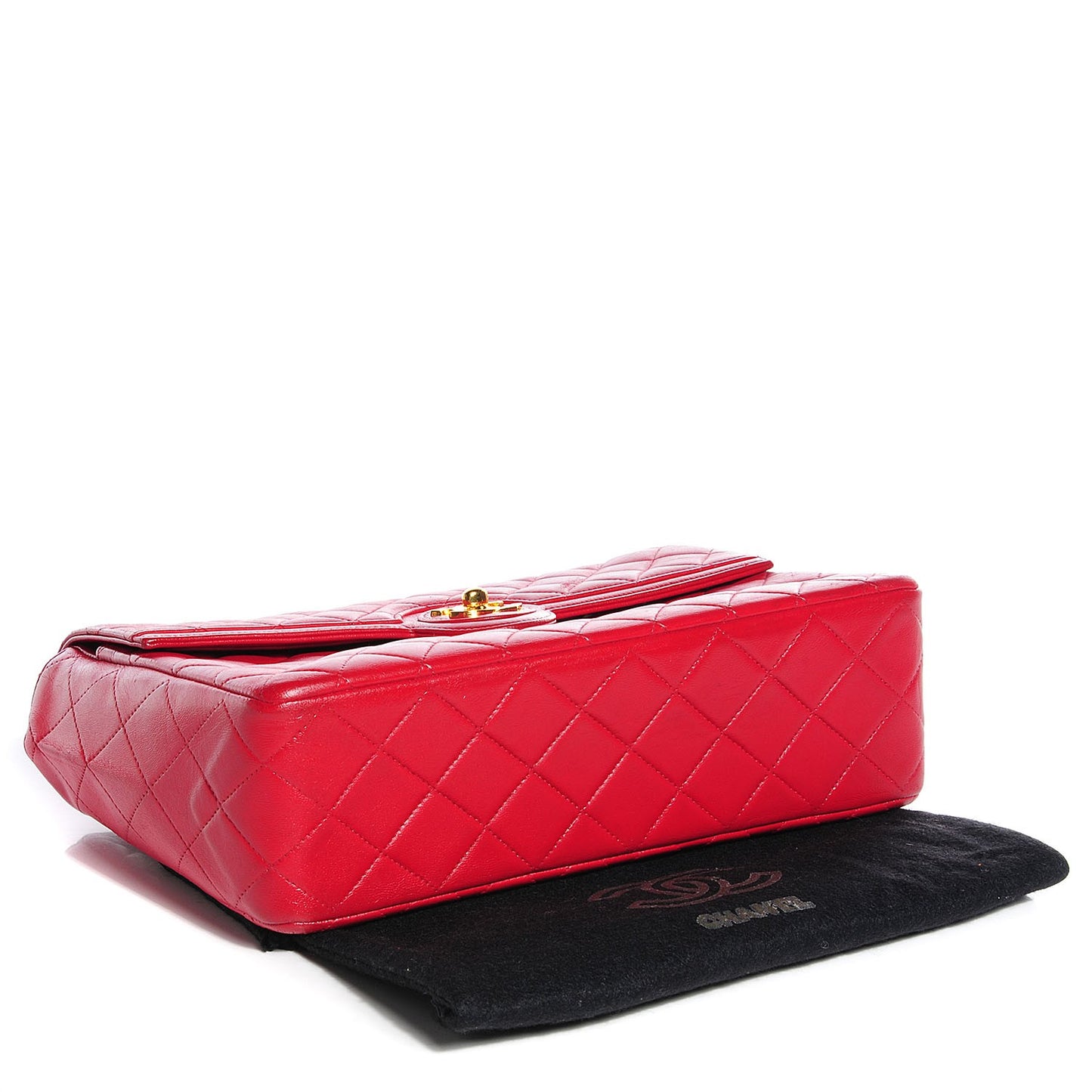 Lambskin Medium Single Flap Red