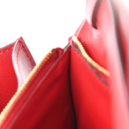 Celine Box Calfskin Medium Classic Box Flap Bag Red 10 of 11