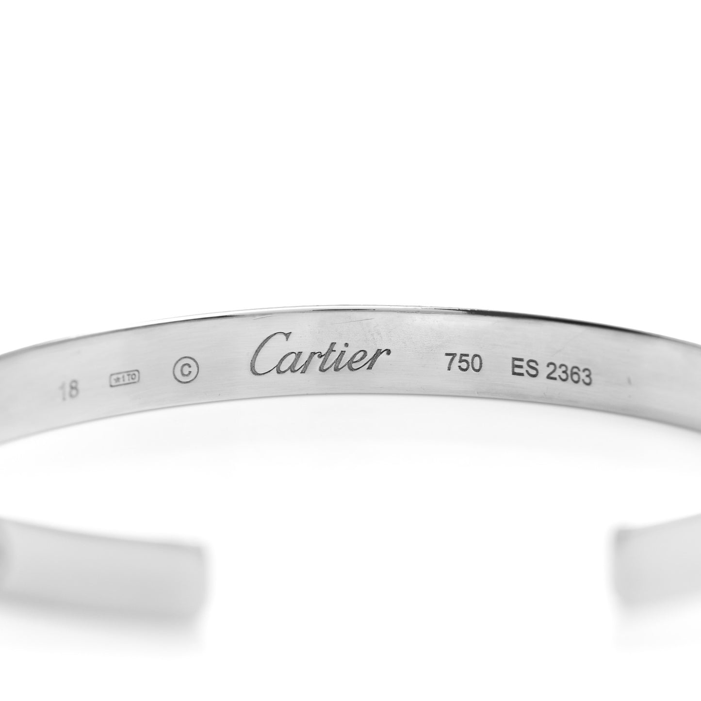 18K White Gold LOVE Cuff Bracelet 18