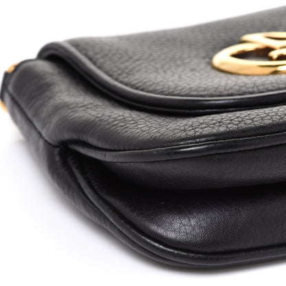 Gucci Pebbled Calfskin Small 1973 Chain Shoulder Bag Black 9 of 10